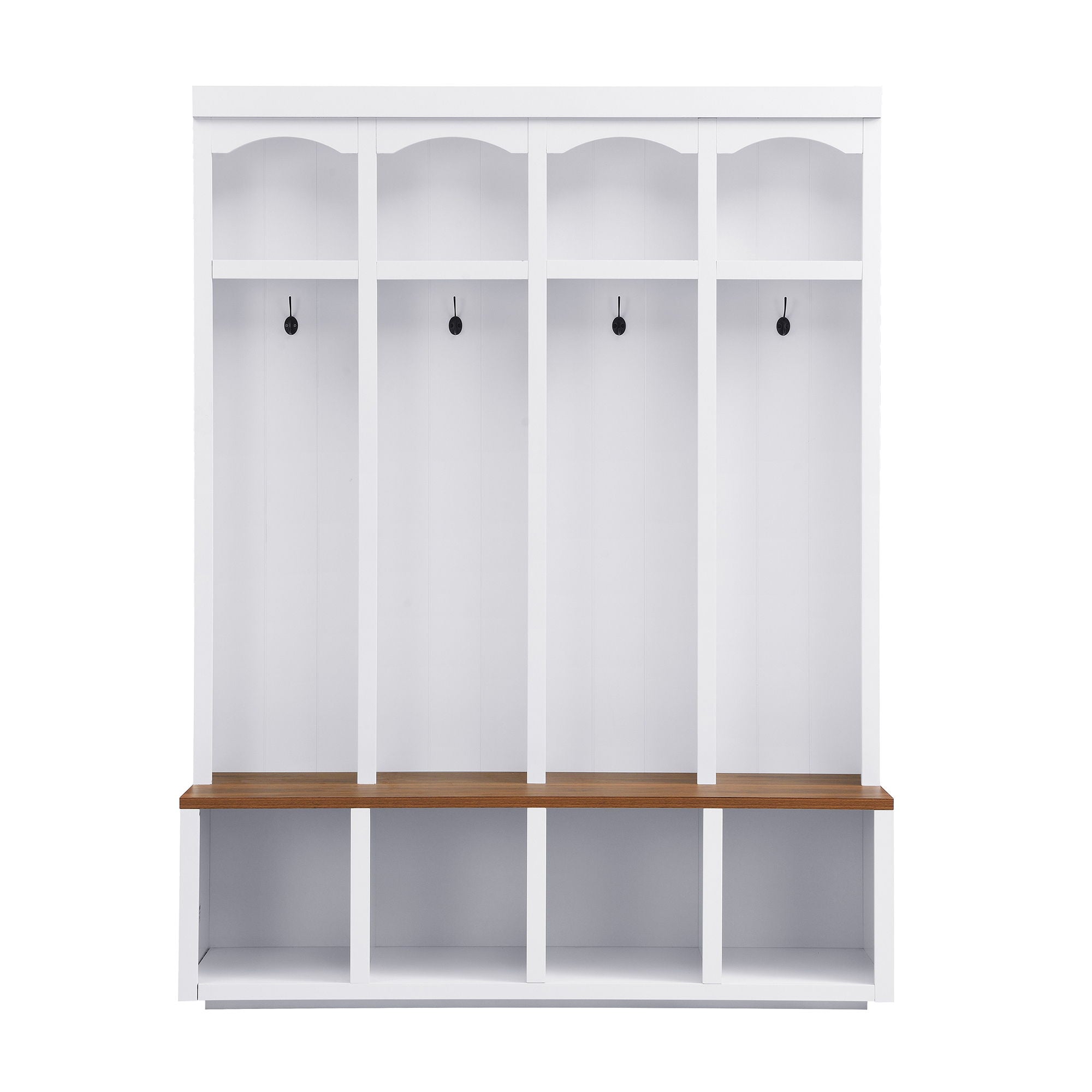 Entryway Hall Tree With Bench, 4 Hooks & Open Storage Space by Unique Piece Furniture