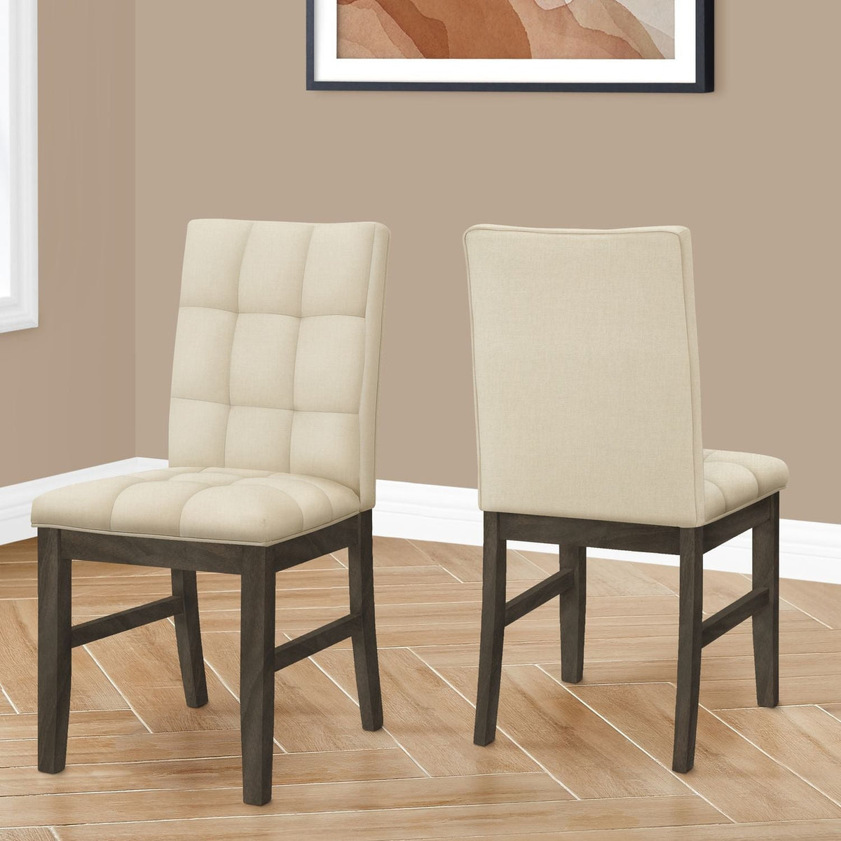Dining Chair, Upholstered, Dining Room, Transitional (Set of 2) - Cream by Unique Piece Furniture