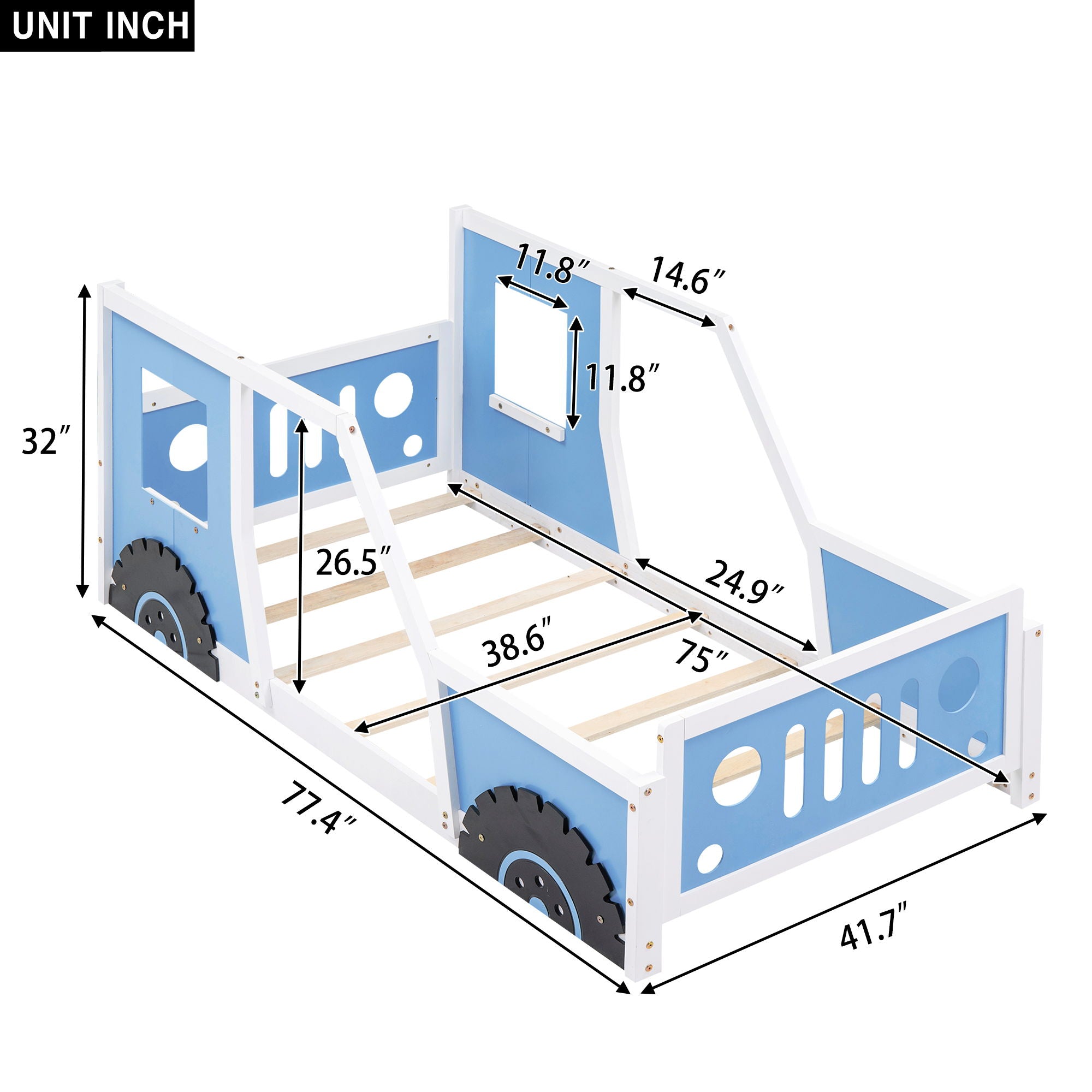 Classic Car Shaped Platform Bed With Wheels by Unique Piece Furniture