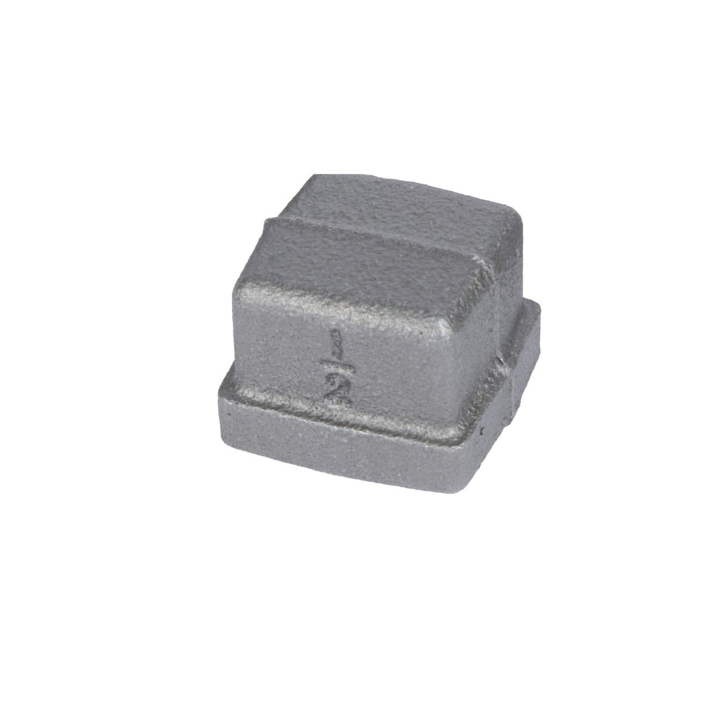 1/2 in. Black Square Cap by PIPE DECOR
