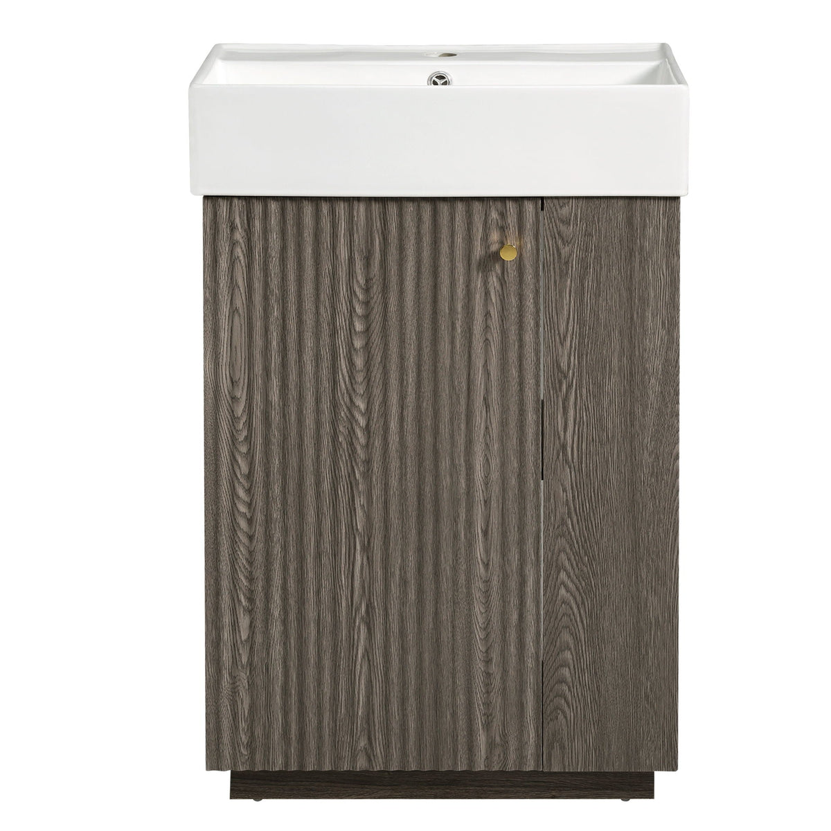 Bathroom Vanity With Sink, Freestanding Wood Grain Cabinet With Storage by Unique Piece Furniture
