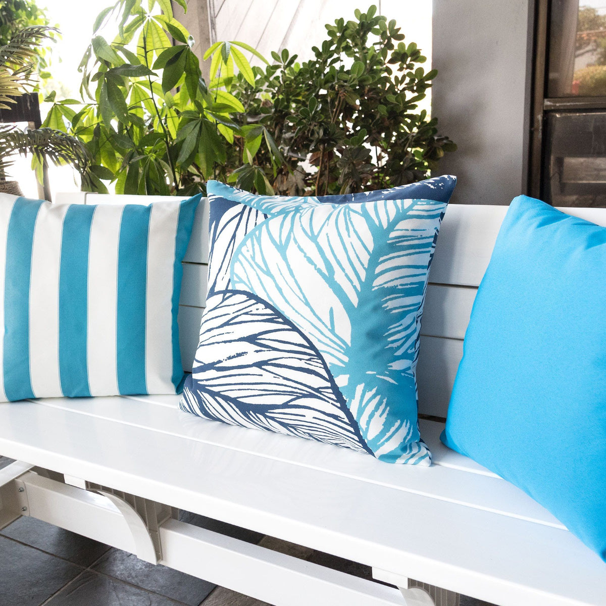 Leaf Vein Outdoor & Indoor Pillow - Indigo by Unique Piece Furniture