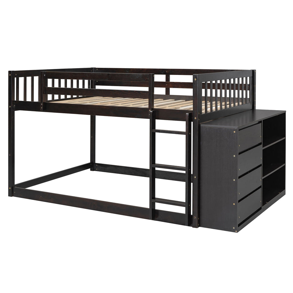 Bunk Bed With 4 Drawers And 3 Shelves by Unique Piece Furniture