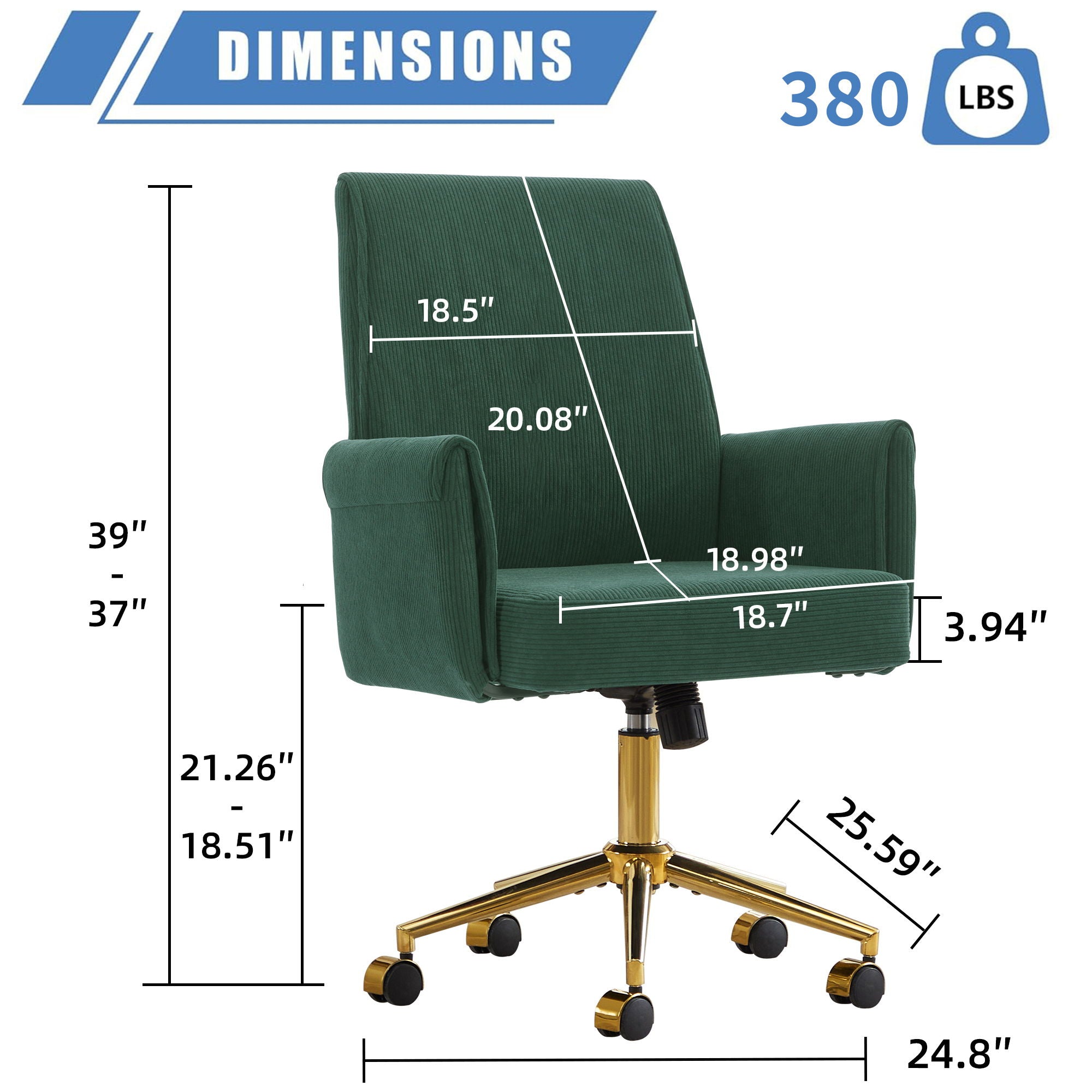 Ergonomic Mid Back Office Chair by Unique Piece Furniture