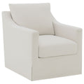 Winter Upholstered Sloped Arm Accent Swivel Chair Beige by Unique Piece Furniture