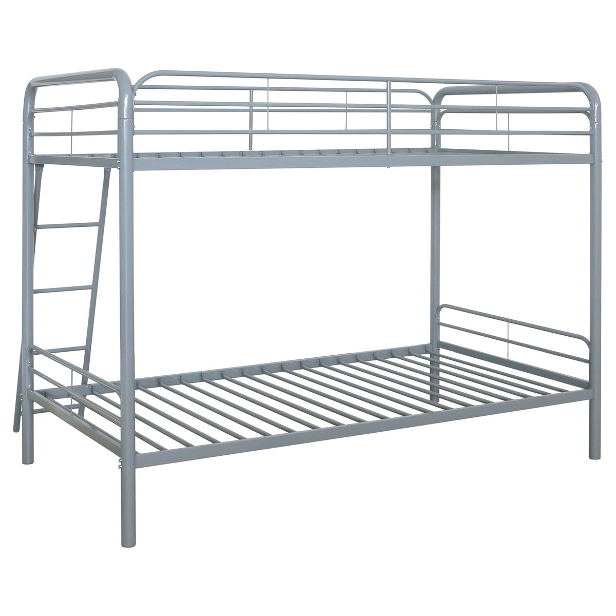 Carson Metal Twin Over Twin Bunk Bed Glossy Silver by Unique Piece Furniture