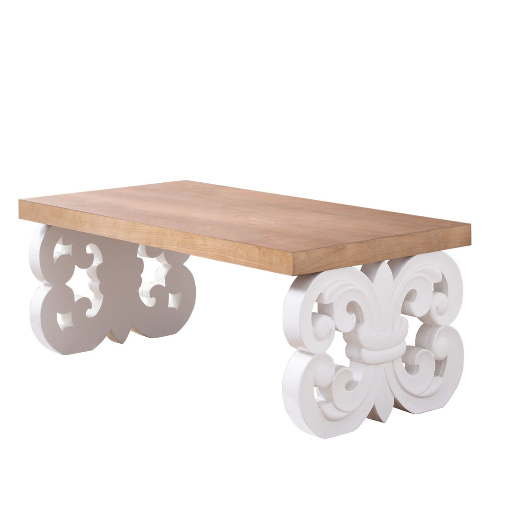 Ornate Scroll Base Coffee Table by Unique Piece Furniture