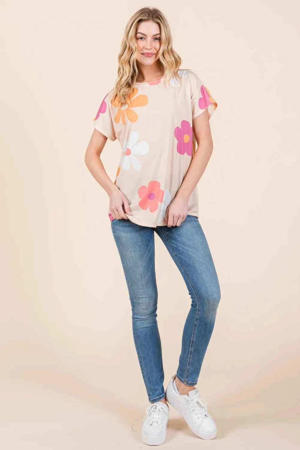 BOMBOM Floral Short Sleeve T-Shirt by Wild and Free Boutique