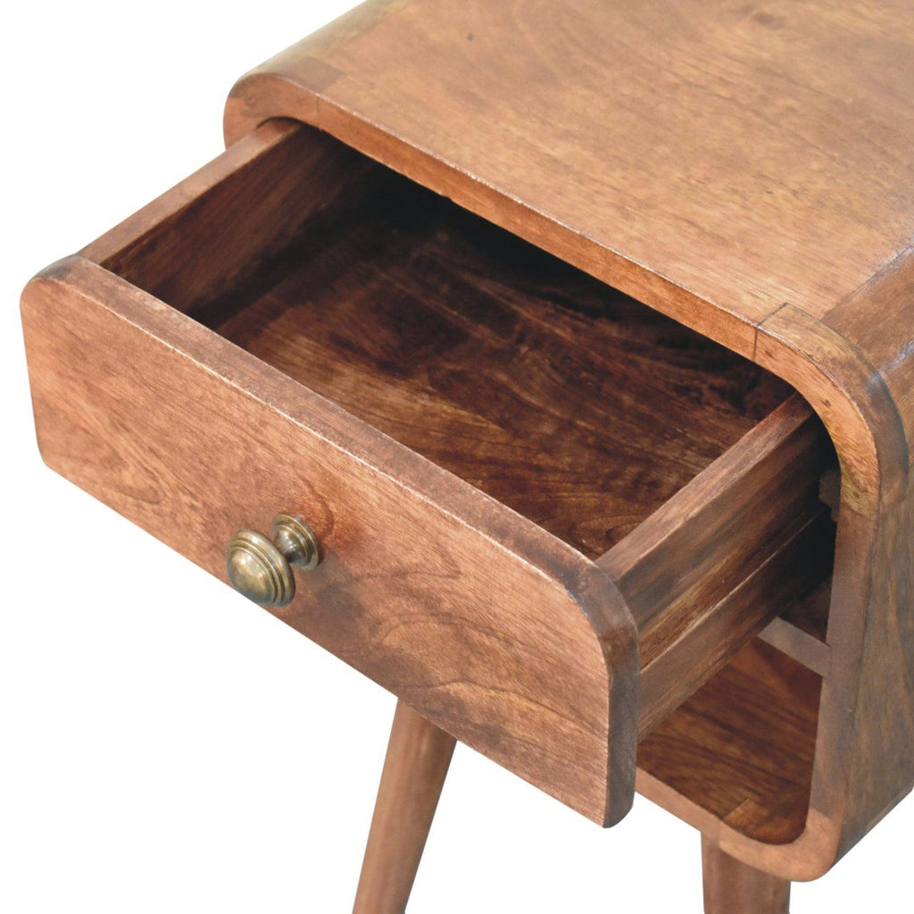 Mini California Curved Nightstand Wth Lower Slot by Unique Piece Furniture