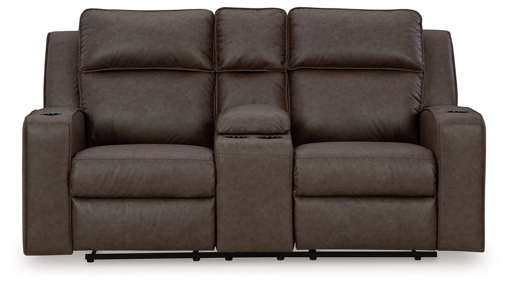 Lavenhorne - Dbl Rec Loveseat W/Console - Granite by Unique Piece Furniture