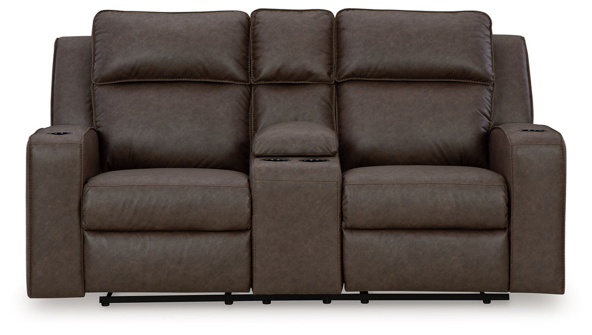 Lavenhorne - Dbl Rec Loveseat W/Console - Granite by Unique Piece Furniture
