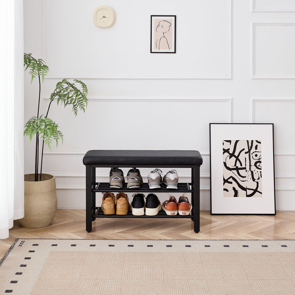 Shoe Bench With Cushion, Storage Seat For Entryway by Unique Piece Furniture