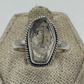 Sterling Silver Bezeled Herkimer Diamond Ring - Size 9 - Clarity, Intuition & Alignment by Sacred Crystals
