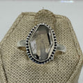 Sterling Silver Bezeled Herkimer Diamond Ring - Size 9 - Clarity, Intuition & Alignment by Sacred Crystals