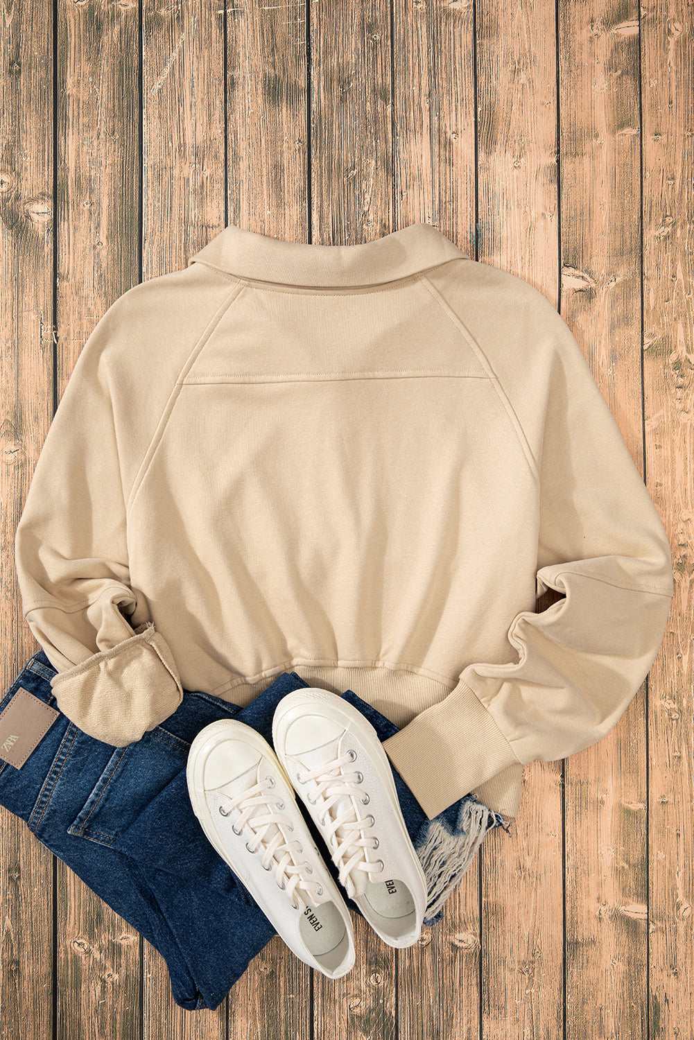 Smoke Green Quarter Zip Stand Neck Kangaroo Pocket Sweatshirt by Wild and Free Boutique