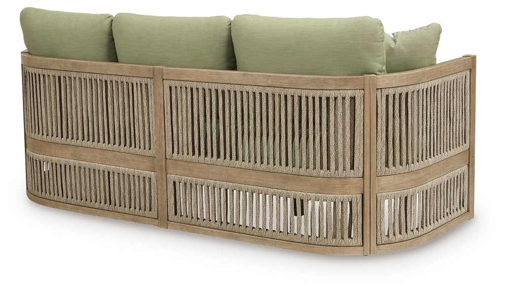 Serena Shores - Sofa With Cushion - Beige / Green by Unique Piece Furniture