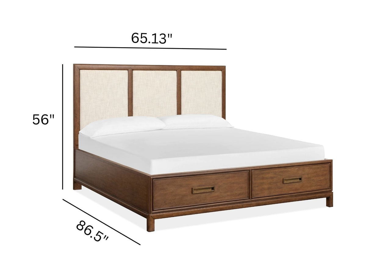 Ridgefield - Complete Panel Storage Bed With Upholstered Headboard by Unique Piece Furniture