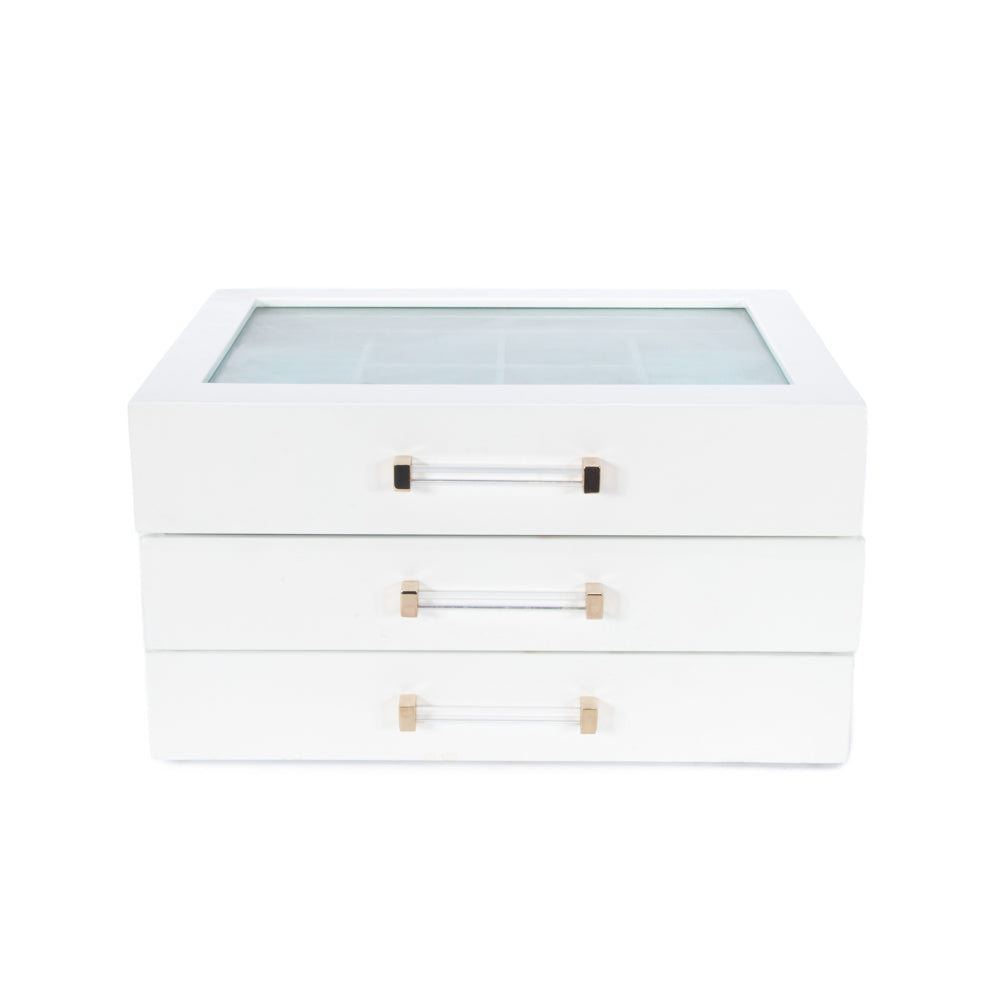 Kendall 3 Clear Lid Jewelry Box (Swoozies) by Brouk & Co