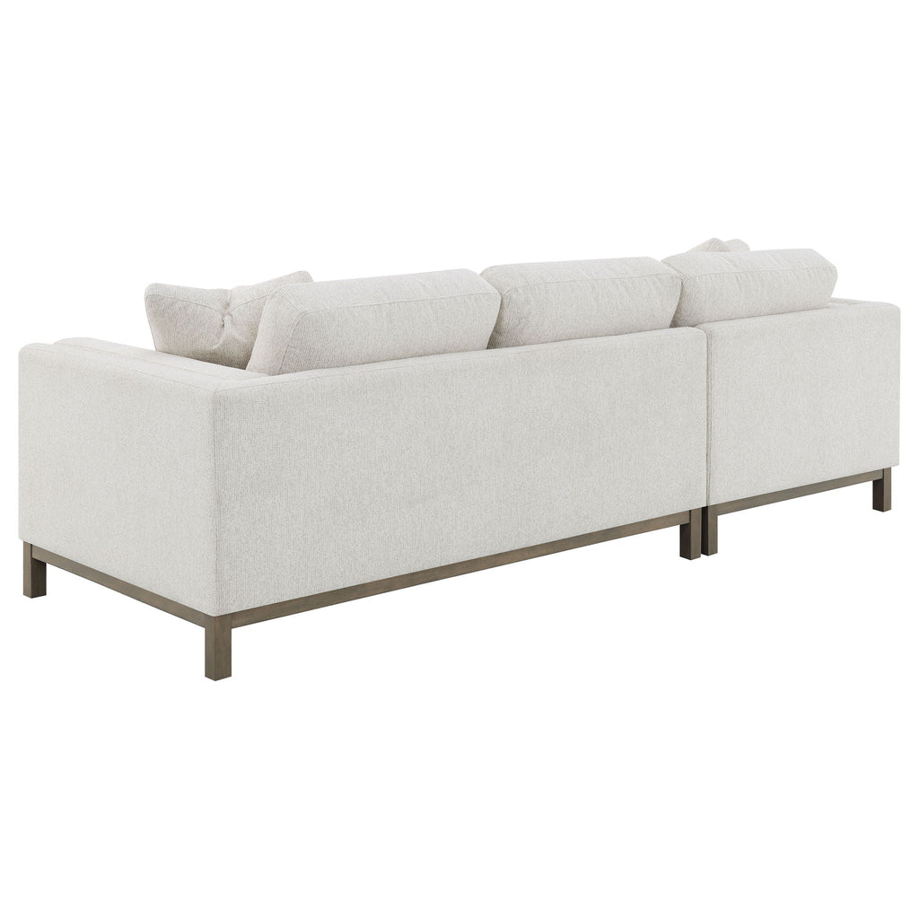 Geneva Boucle Upholstered Sectional Chaise Sofa Sand by Unique Piece Furniture