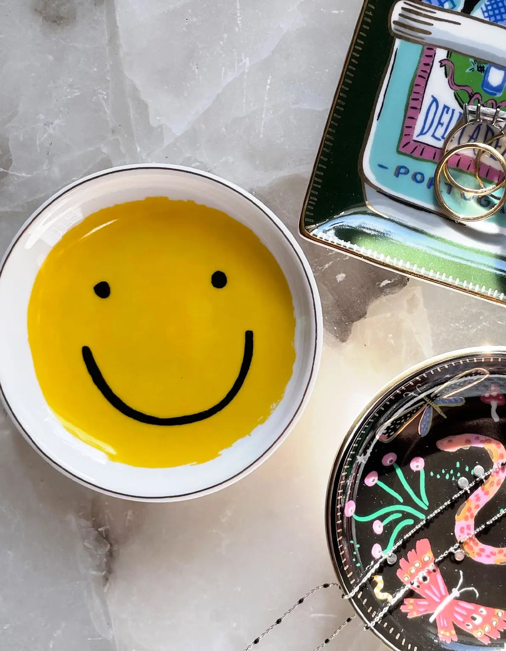Smiley Porcelain Trinket Dish by Terra Cotta Botanical Boutique
