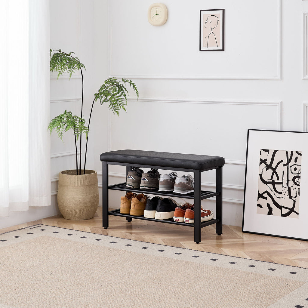 Shoe Bench With Cushion, Storage Seat For Entryway by Unique Piece Furniture