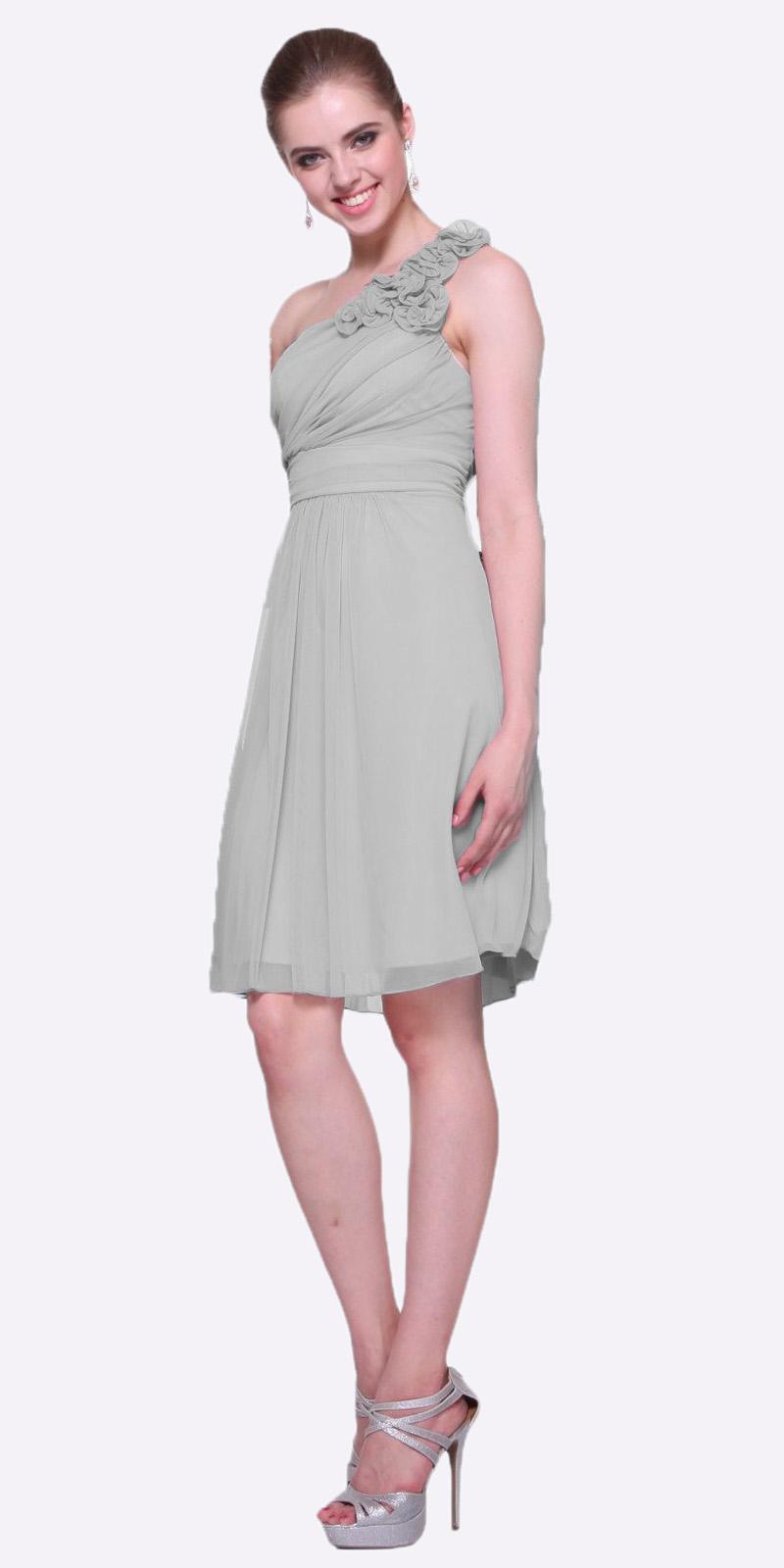 CLEARANCE - Cinderella Divine 3909 One Shoulder Chiffon Dress (Size 2XL) by DiscountDressShop