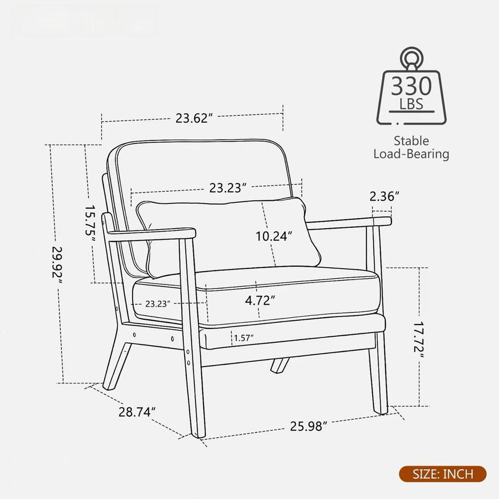 Living Room Chair With Lumbar Pillow by Unique Piece Furniture