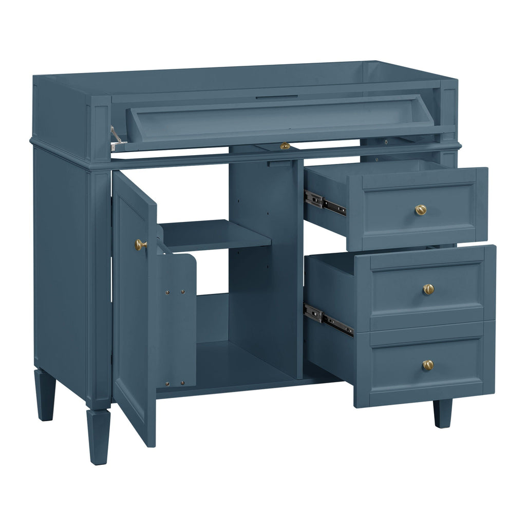 Bathroom Vanity With 2 Drawers And Tip-Out Drawer, Storage Cabinet by Unique Piece Furniture