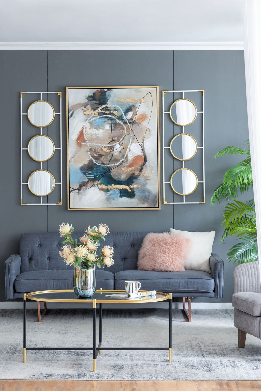 3 Mirror Piece Wall Mirror InRectangular Frame, Home Wall Decor For Bedroom Living Room by Unique Piece Furniture