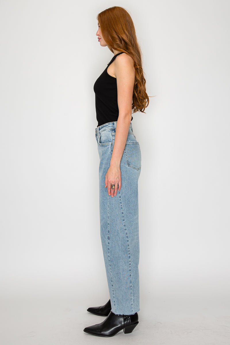 Harlow High Waisted Barrel Jeans Blue by Artemis by Artemis Vintage