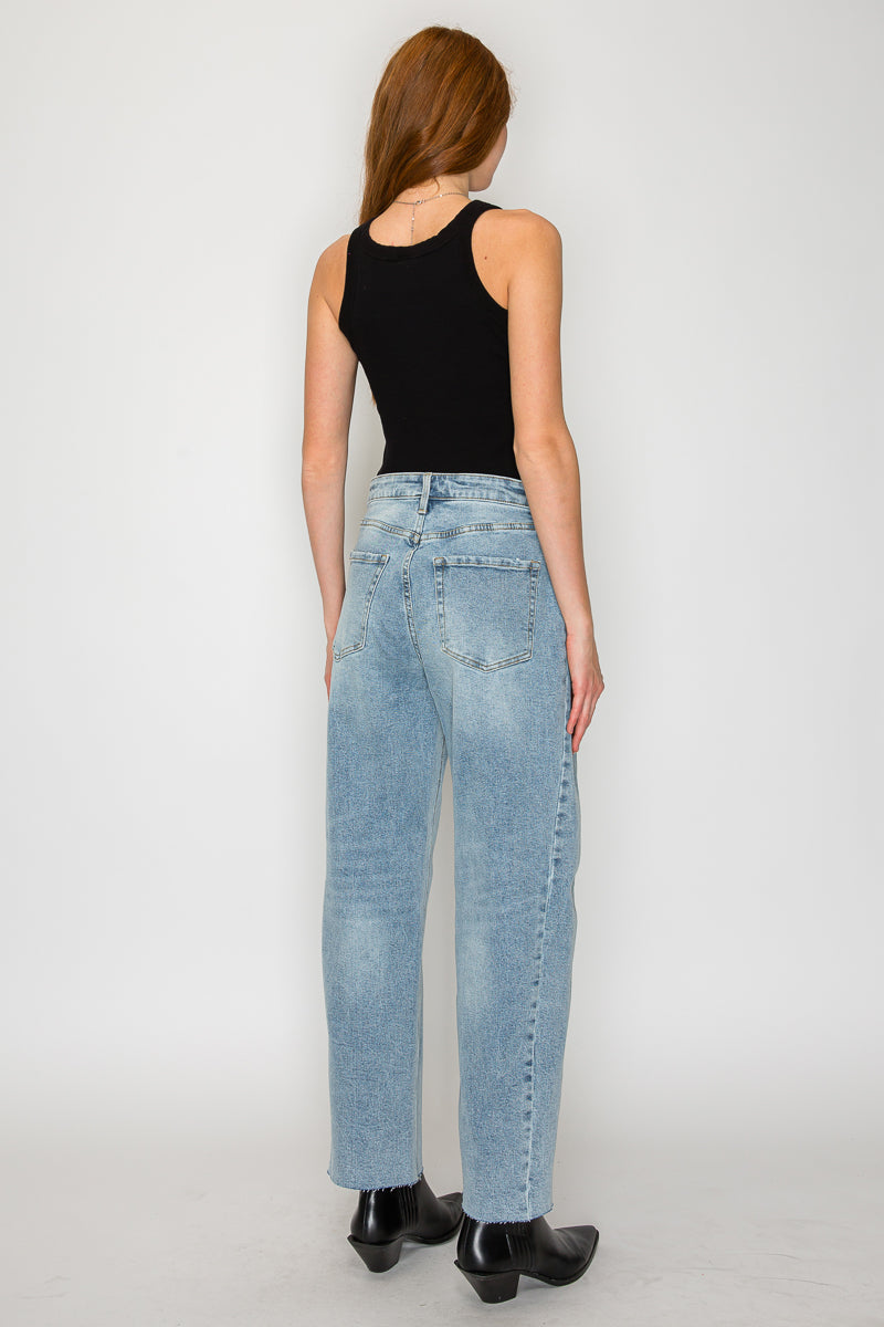 Harlow High Waisted Barrel Jeans Blue by Artemis by Artemis Vintage