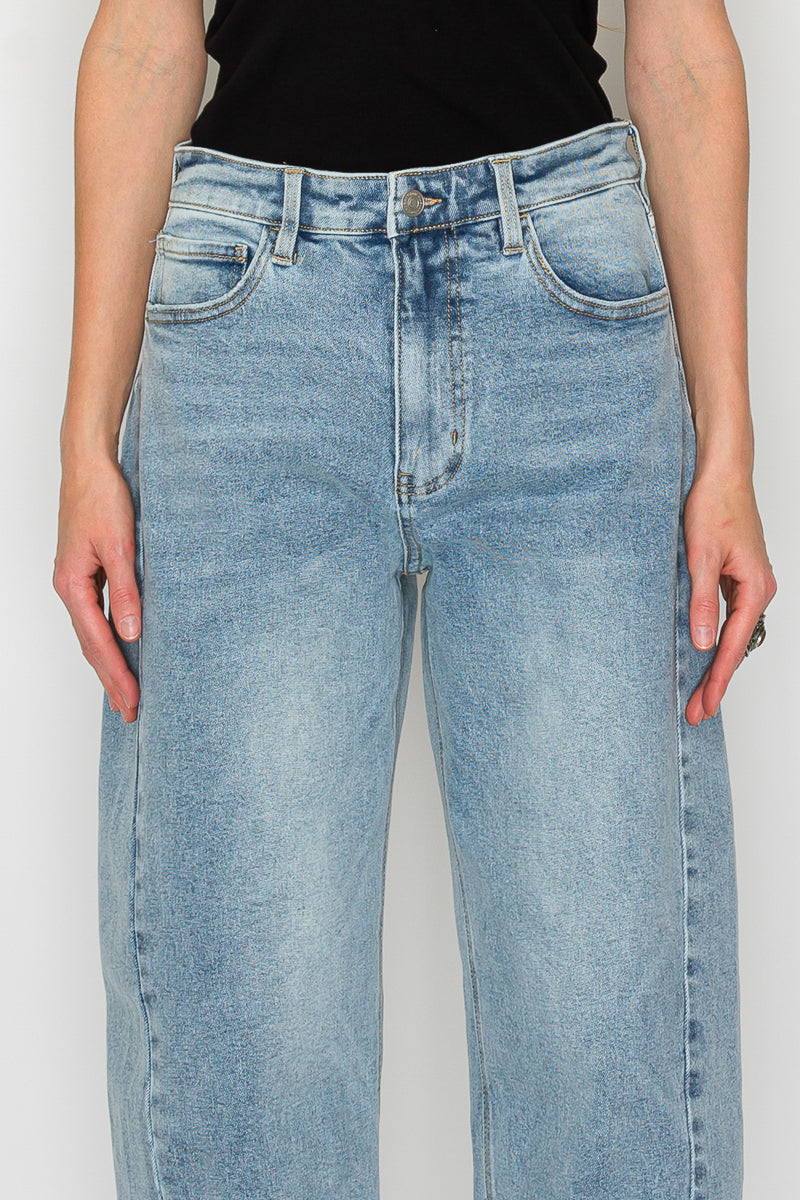 Harlow High Waisted Barrel Jeans Blue by Artemis by Artemis Vintage