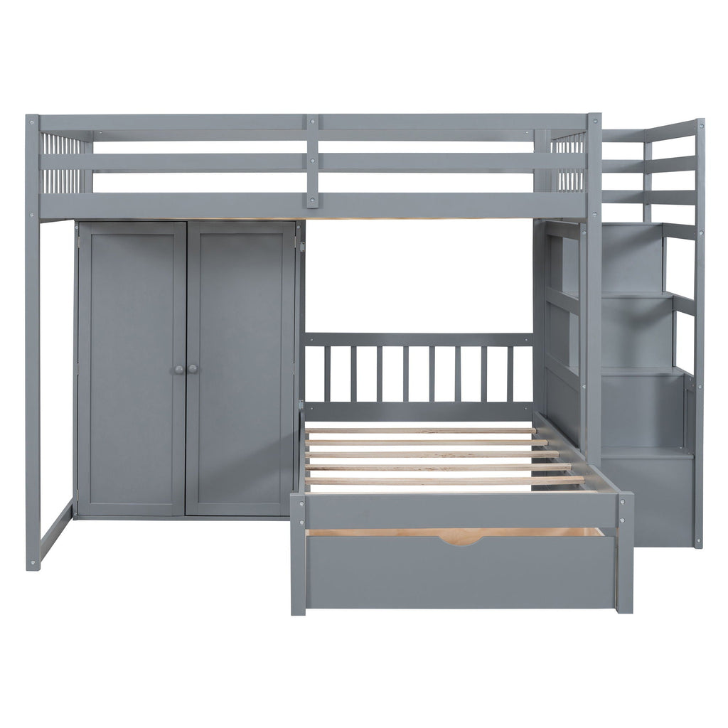 Bunk Bed With Wardrobe, Drawers by Unique Piece Furniture