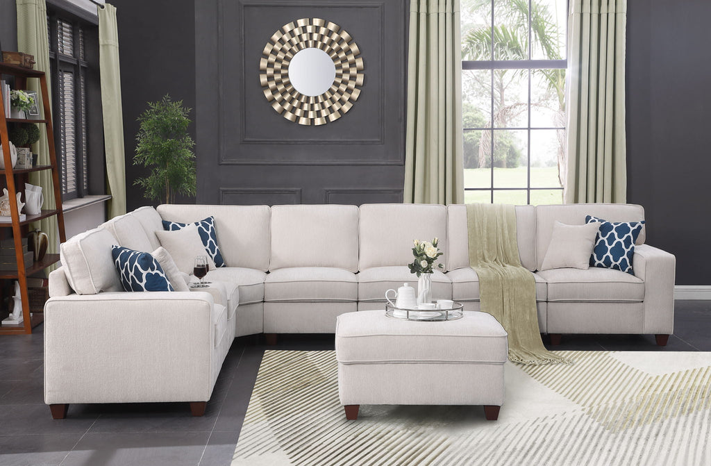 Ted - Sectional Sofa With Ottoman - Beige by Unique Piece Furniture
