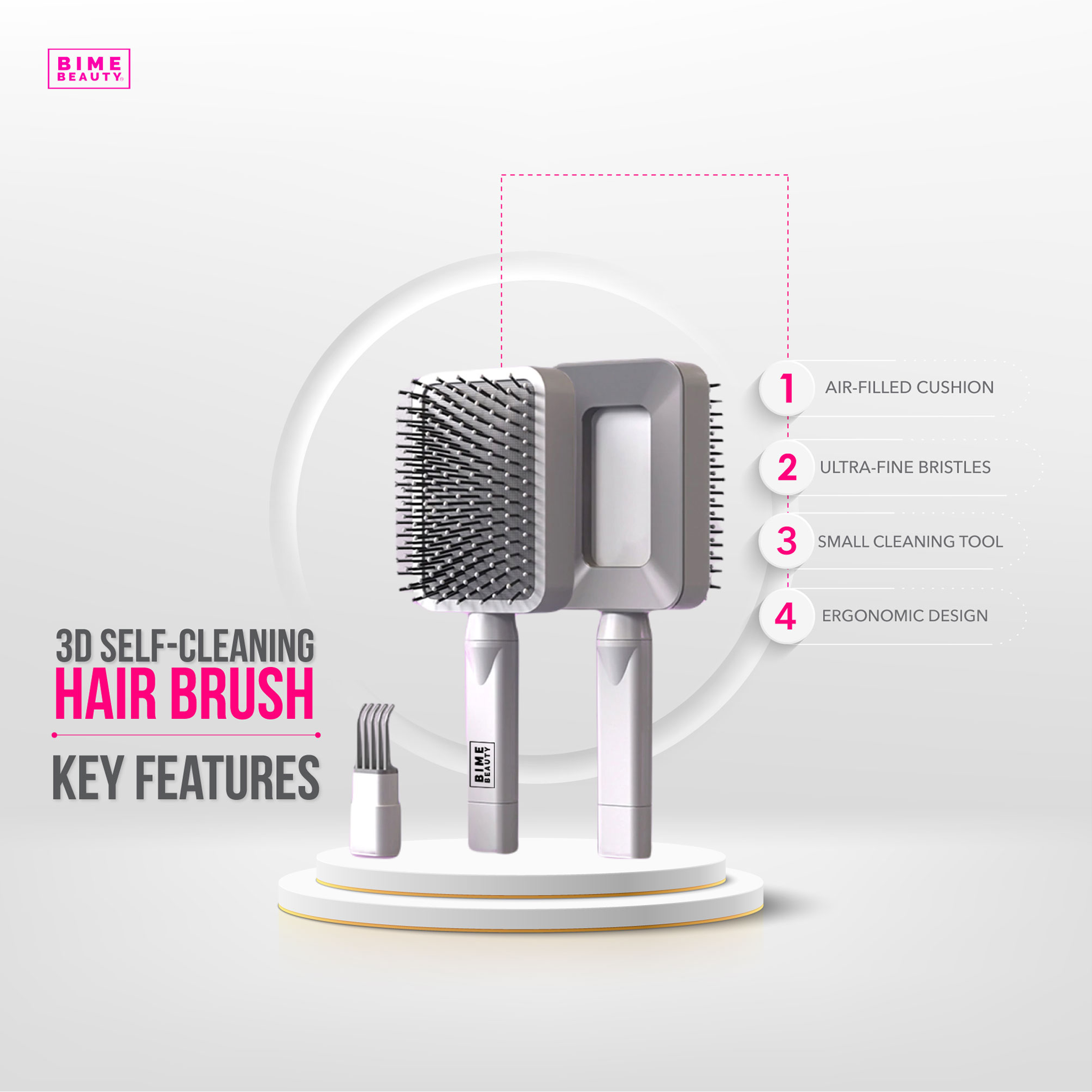 Best Hair Brush Set – Ultimate 4-in-1 Bundle by BimeBeauty