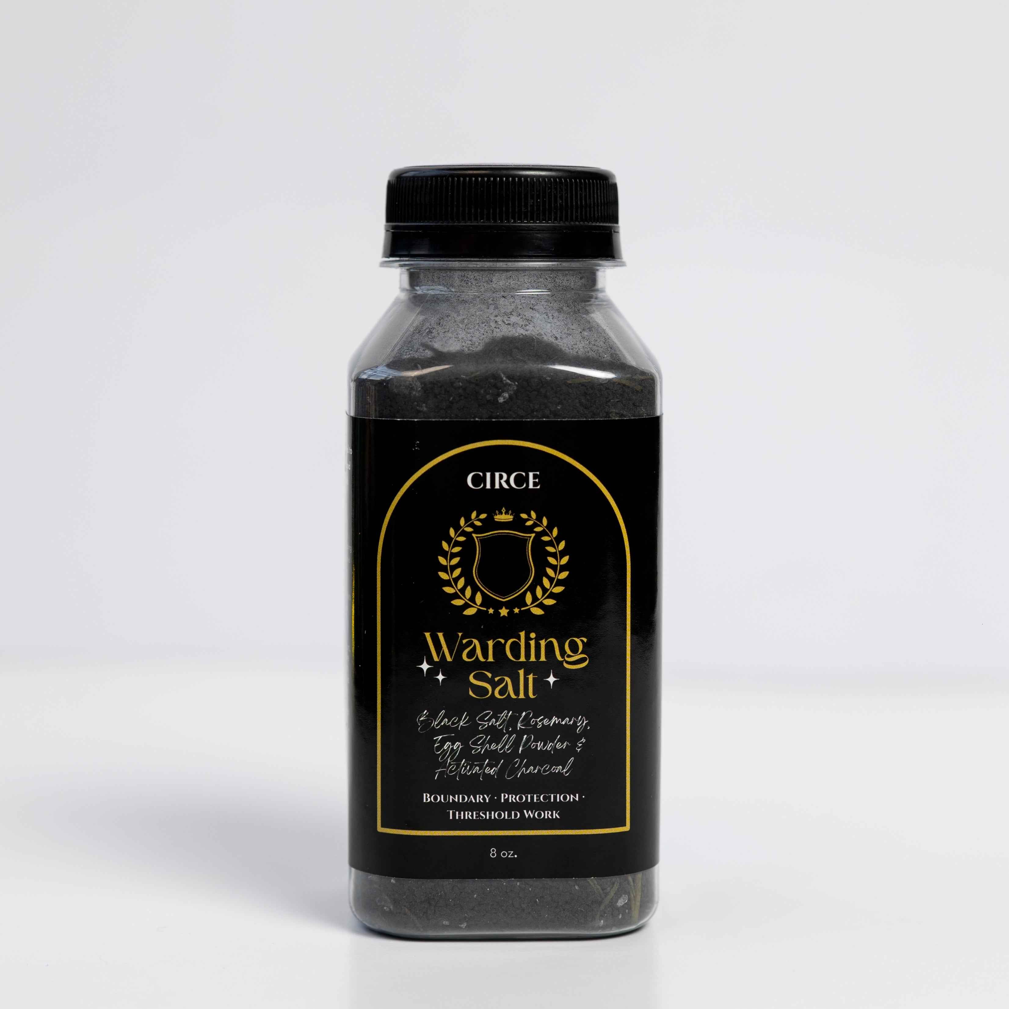 Warding Salt – Ritual Protection Blend with Black Salt, Rosemary & Activated Charcoal (8 oz)