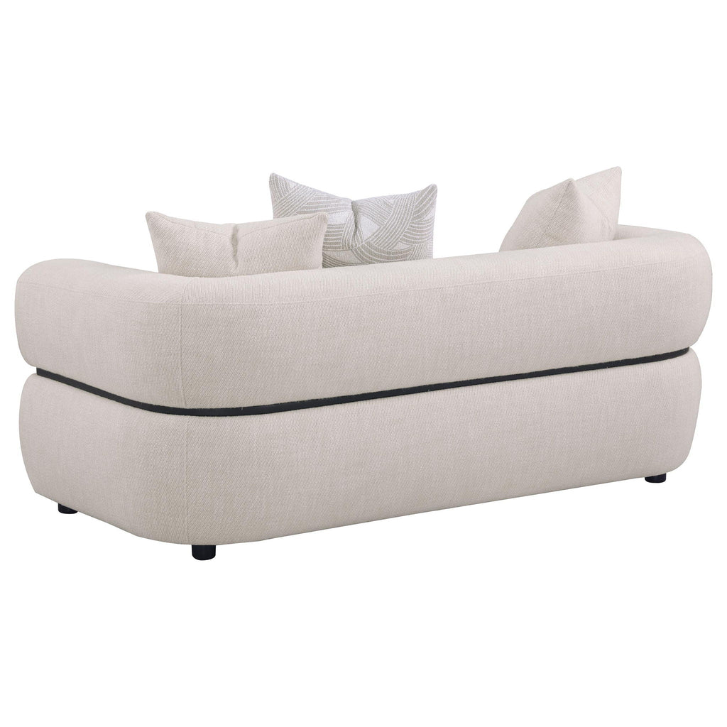 Jeanette 2-piece Fabric Upholstered Round Arm Sofa Set Beige by Unique Piece Furniture