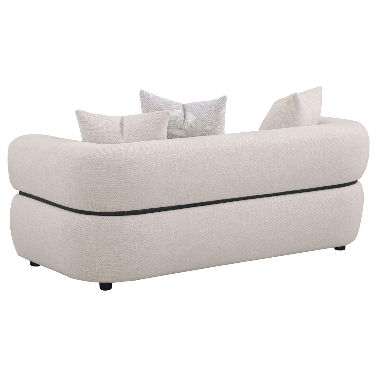 Jeanette 2-piece Fabric Upholstered Round Arm Sofa Set Beige by Unique Piece Furniture