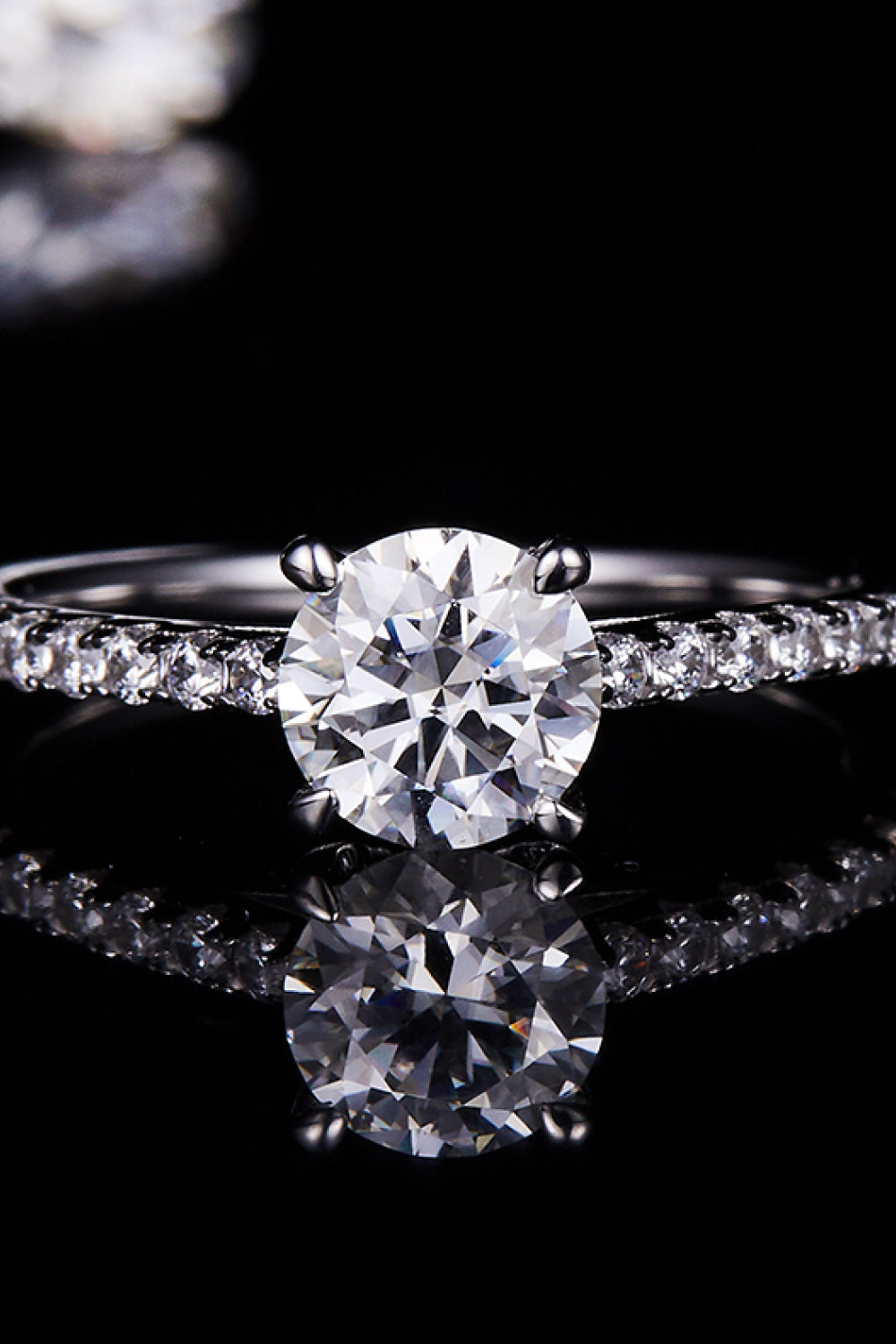 1 Carat Moissanite 925 Sterling Silver Side Stone Ring by Wild and Free Boutique
