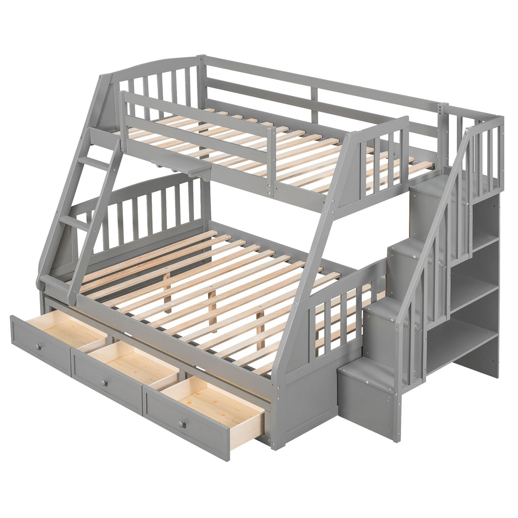 Bunk Bed With Drawers, Ladder And Storage Staircase by Unique Piece Furniture