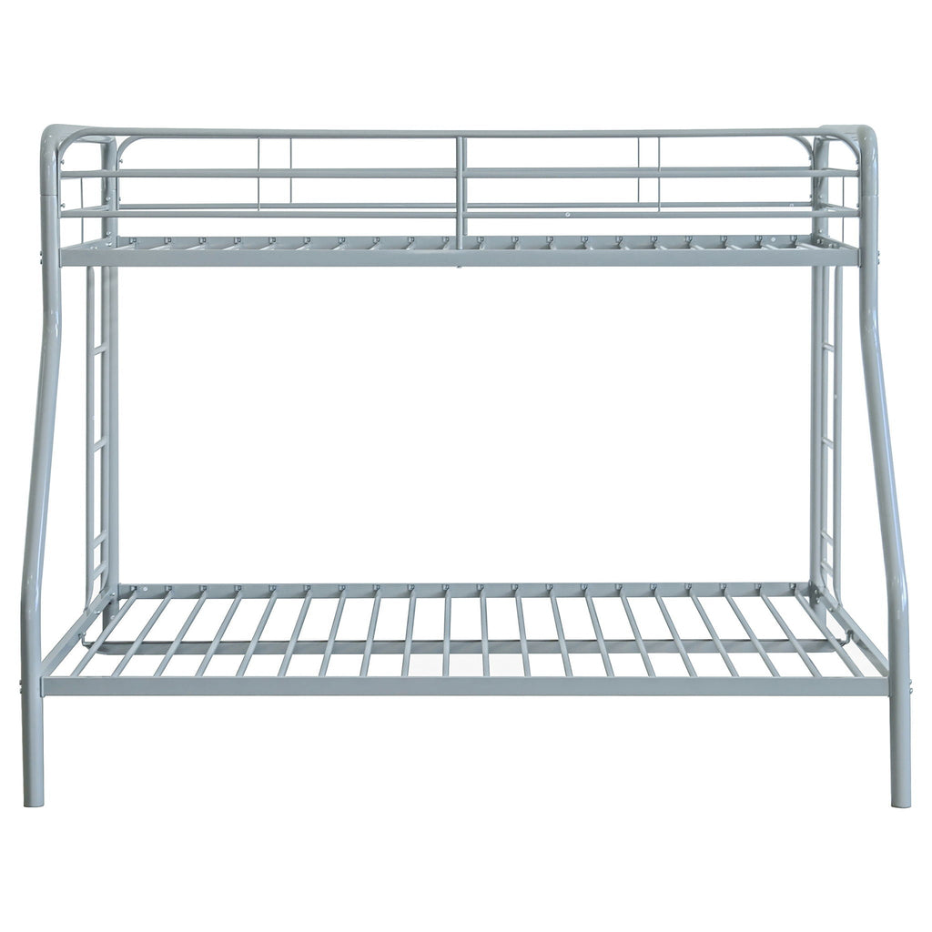 Carson Metal Twin Over Full Bunk Bed Glossy Silver by Unique Piece Furniture