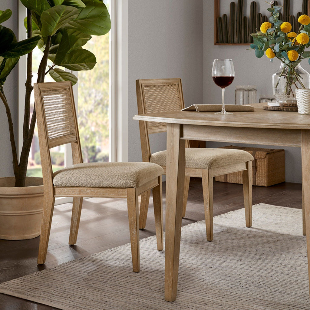 Modern Armless Dining Chair With Cane Back (Set of 2) by Unique Piece Furniture