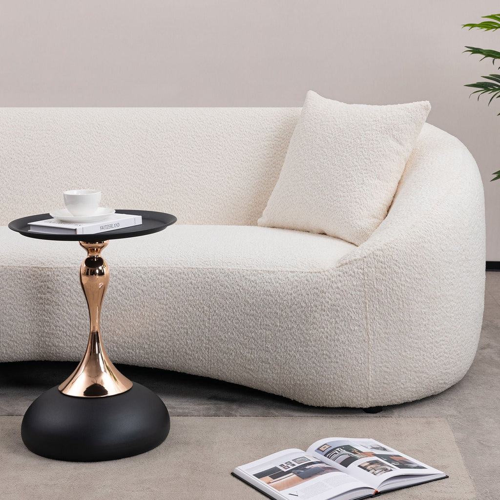 Curved 3 Seater Sofa For Living Room - White by Unique Piece Furniture