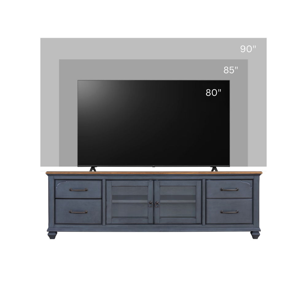 TV Stand For TVs Up To 90" - Blue by Unique Piece Furniture