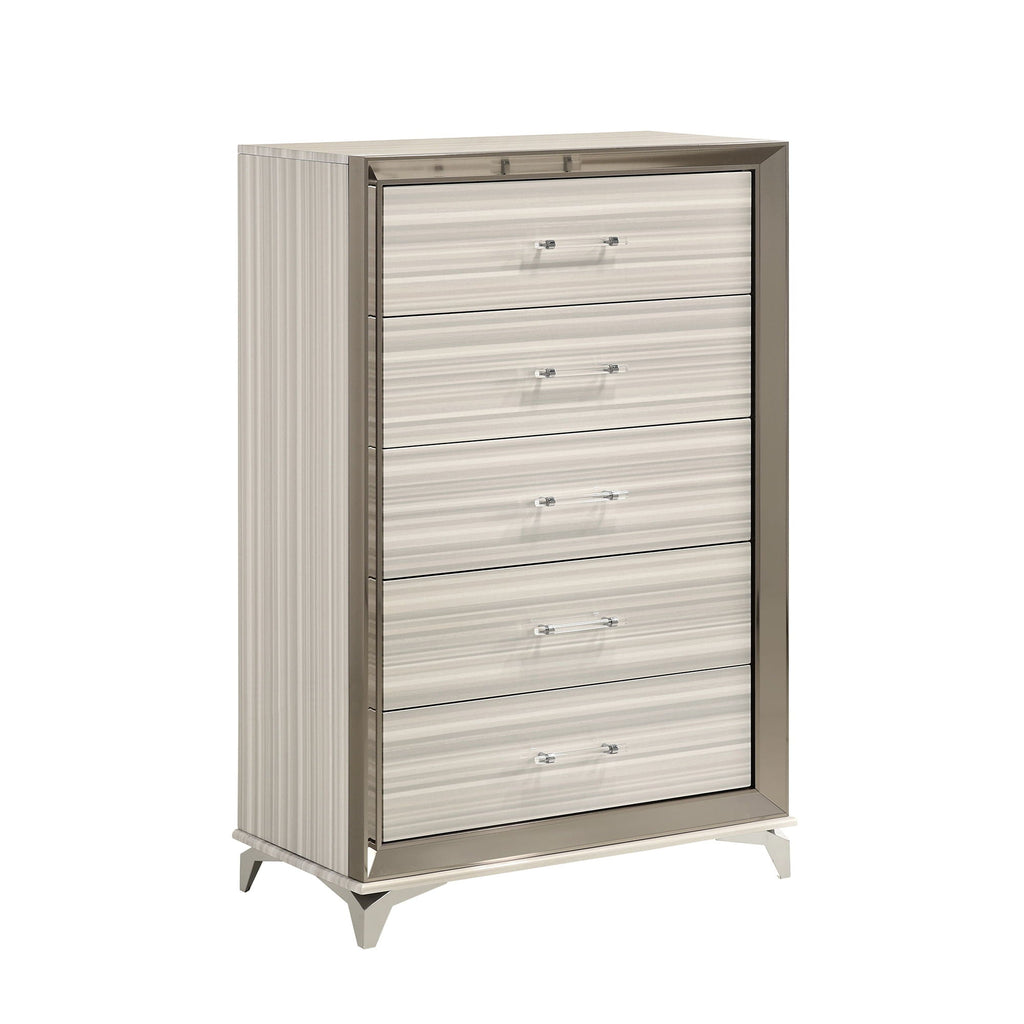 Star - 5 Pieces Bedroom Set Modern Design With LED by Unique Piece Furniture