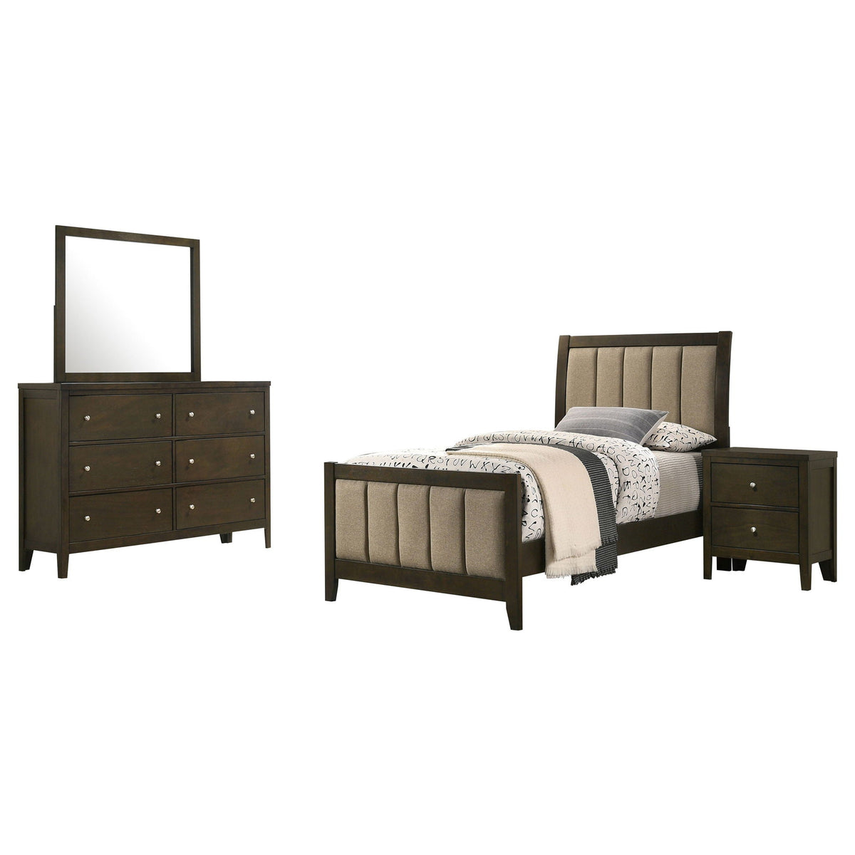 Wilkes 4-piece Twin Bedroom Set Dark Cocoa by Unique Piece Furniture