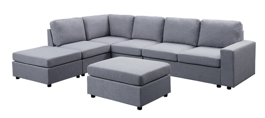 Cassia - 7 Seat Reversible Modular Sectional Sofa With Ottoman by Unique Piece Furniture