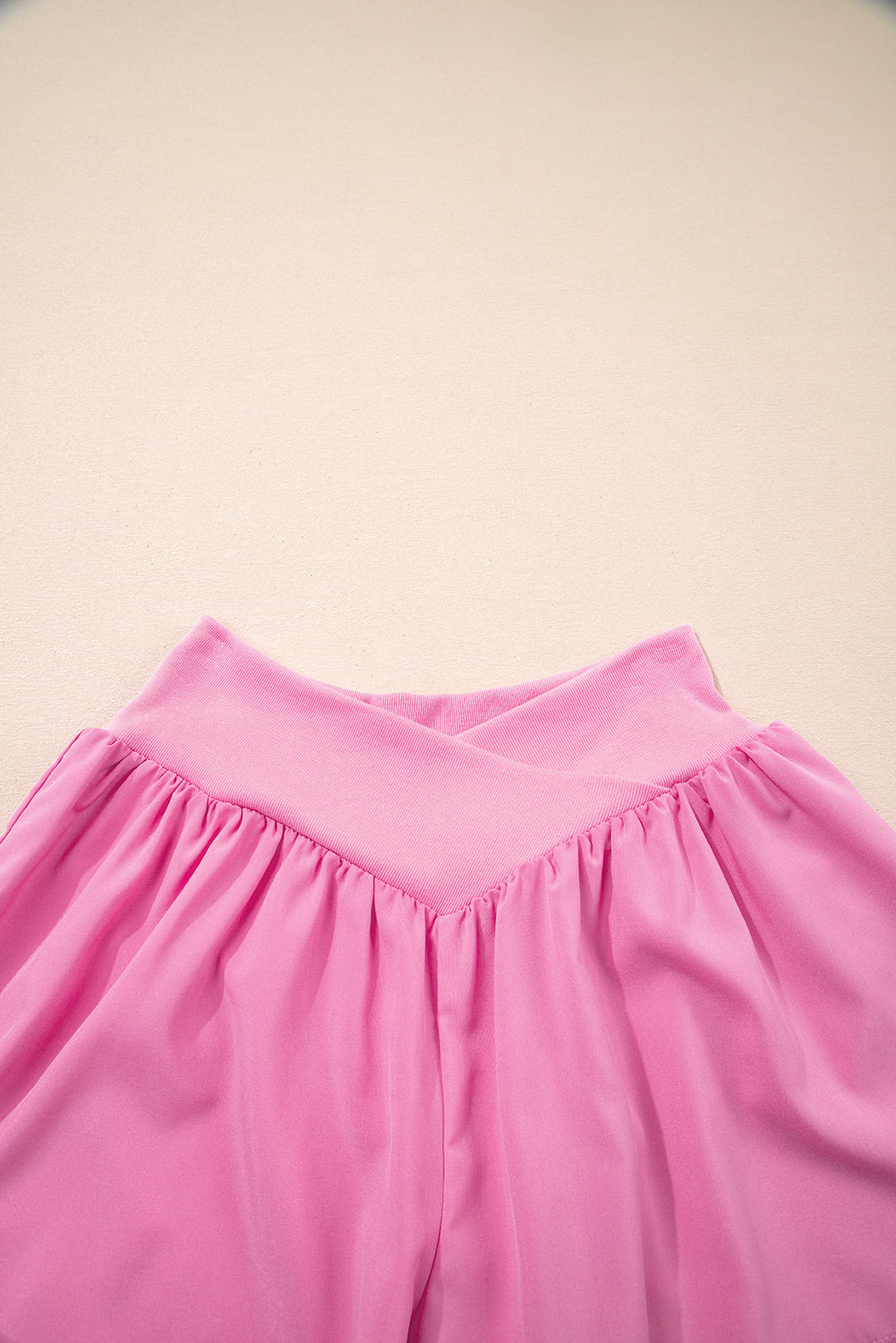Bright Pink Crossed Waist Tiered Flowy Shorts by Wild and Free Boutique
