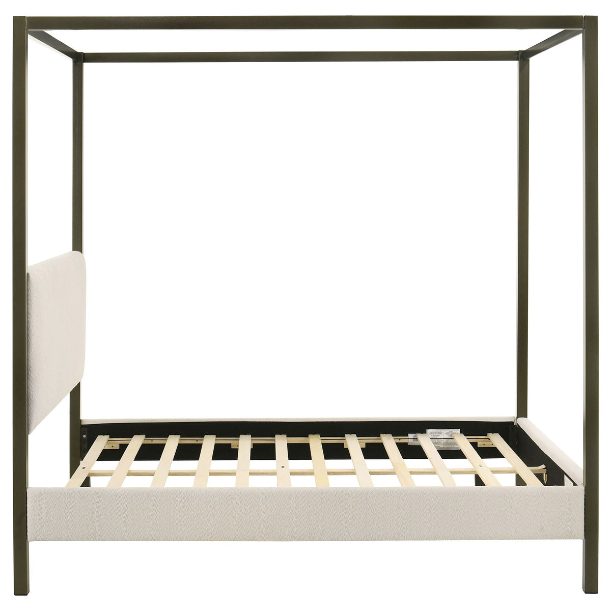 Monroe Upholstered Queen Canopy Bed Vanilla by Unique Piece Furniture