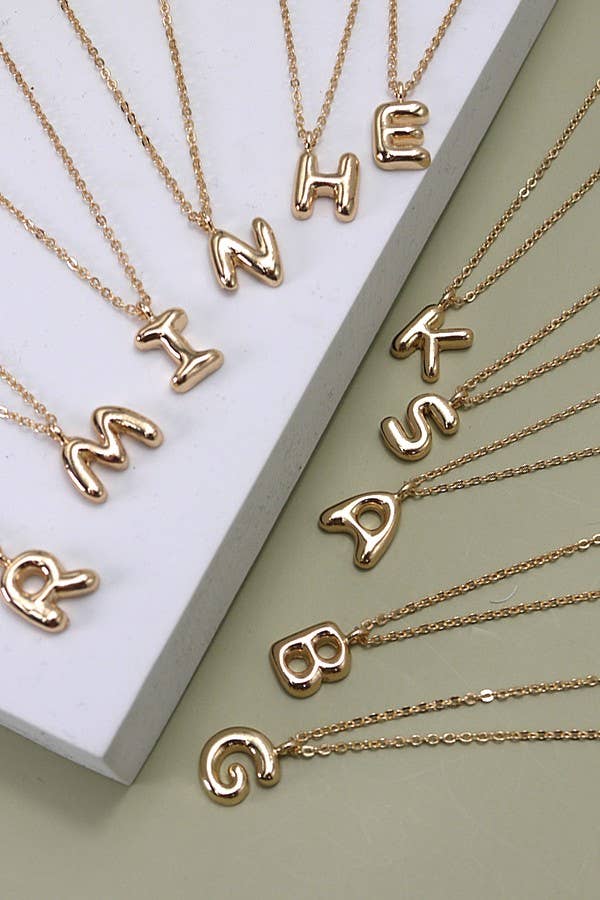 BALLOON BUBBLE PERSONALIZED INITIAL NECKLACE | 80N108 by Southern Satin